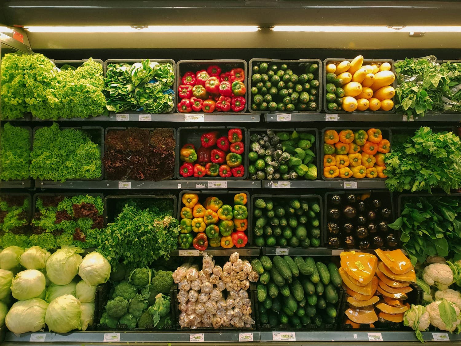 A generous selection of fresh vegetables at a market